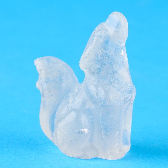 Quartz Wolf Carving (1pc)