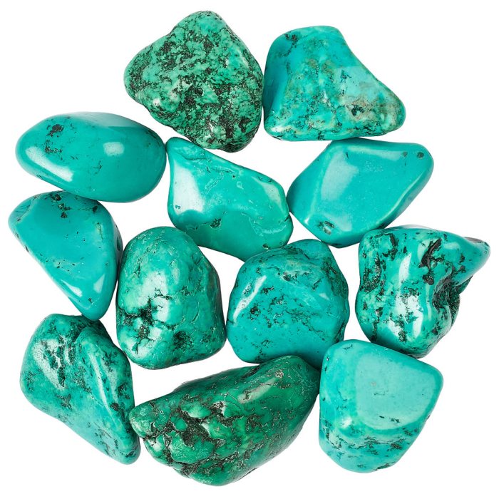 Chinese Turquoise (Dyed Howlite) Large Tumblestones, 30-40mm (250g)