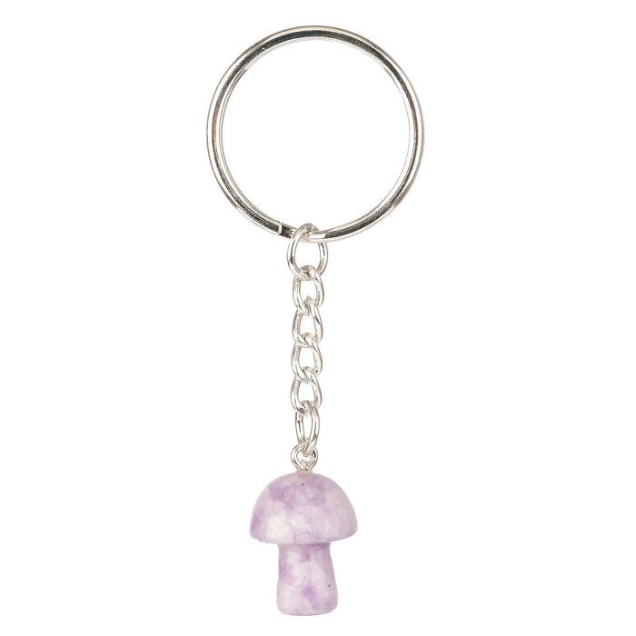 Lepidolite Mushroom Keyring (1pc)