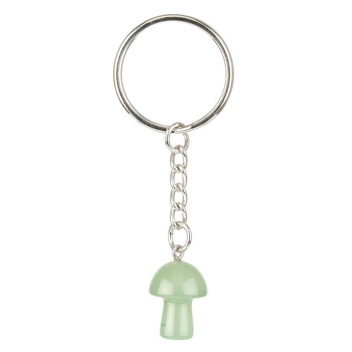 Green Aventurine Mushroom Keyring (1pc)