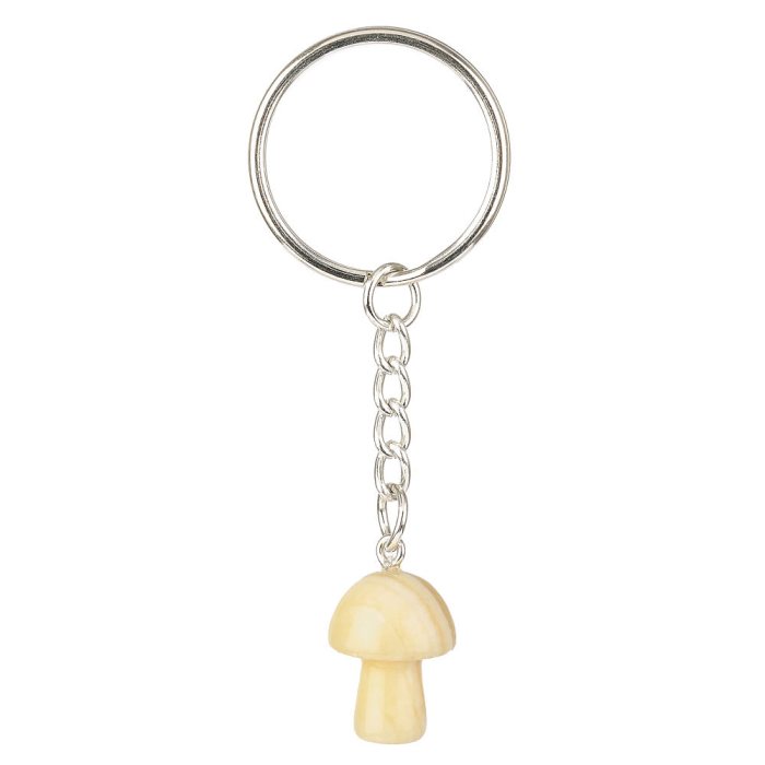 Yellow Calcite Mushroom Keyring (1pc)