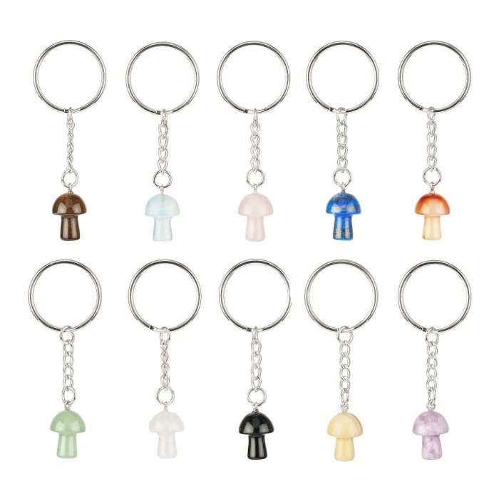 Assorted Mushroom Keyrings (10pcs)