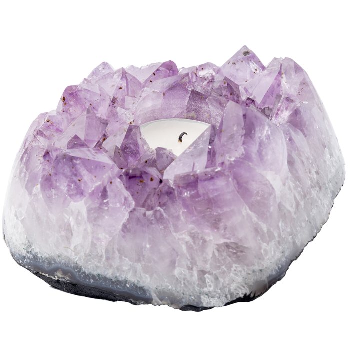 Polished Amethyst Candle Holder, Brazil (1pc) NFD