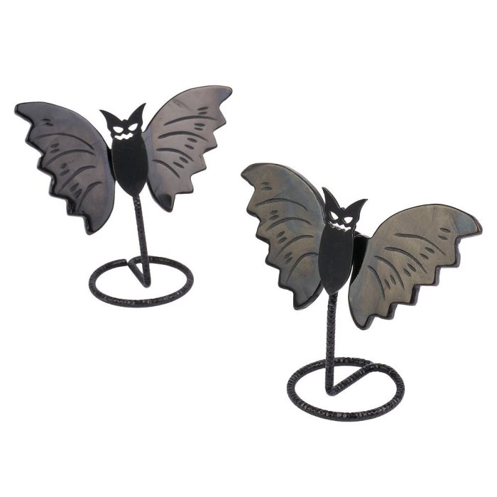 Black Obsidian Bat on Stand (2pcs)