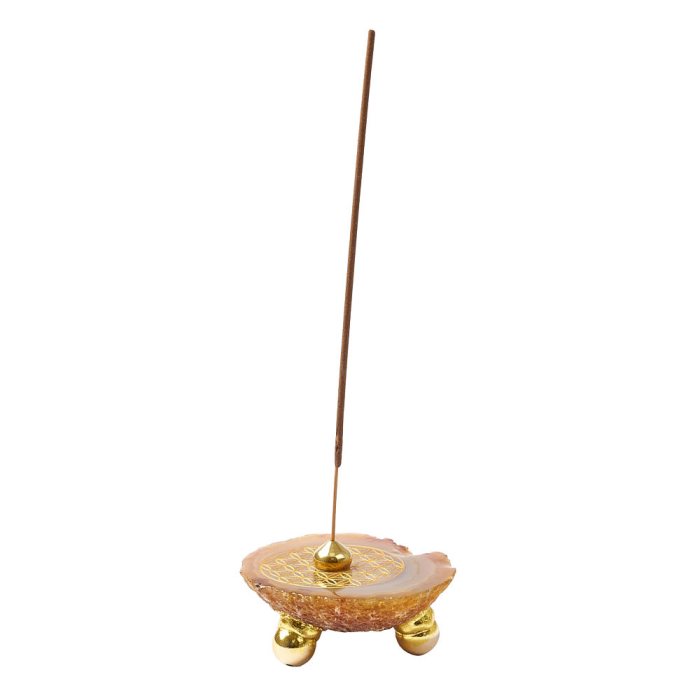 Agate Flower of Life Incense Holder (1pc) NFD