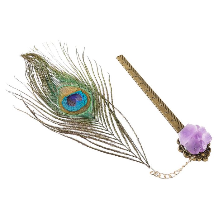 Amethyst & Feather Ruler Bookmark (1pc) NFD