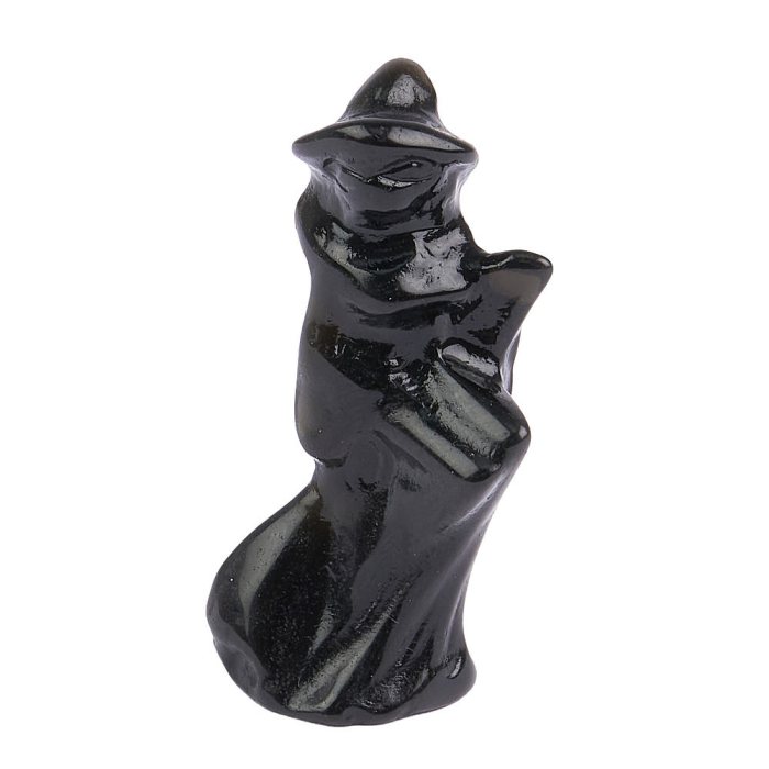 Black Obsidian Witch on Broom, 4cm (1pc) NFD