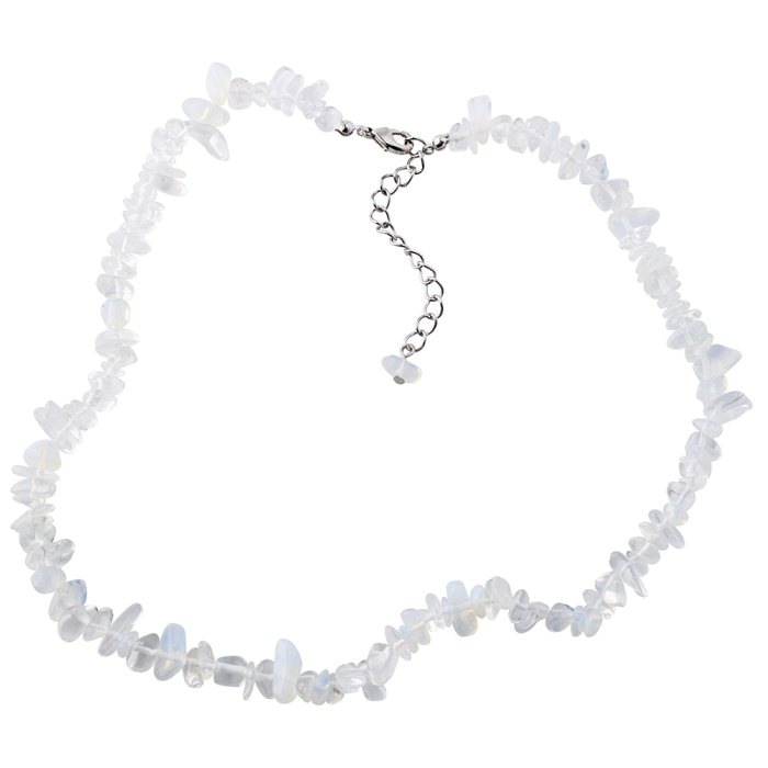 18" Opalite Glass Chip Necklace & Ext Chain (1pc)