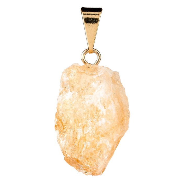 Pendant Rough Heat Treated Citrine Gold Plated Bail (1pc) NETT