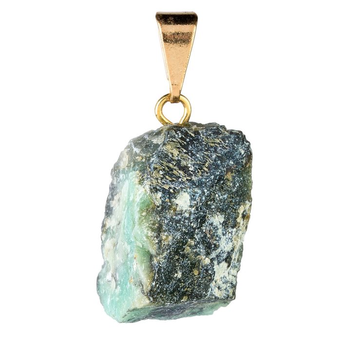 Rough Emerald Pendant, Gold Plated (1pc) 