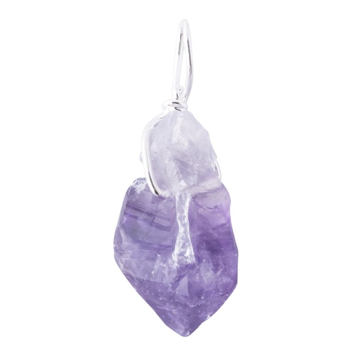 Amethyst Point Pendant, Silver Plated Loop (1pc) NETT