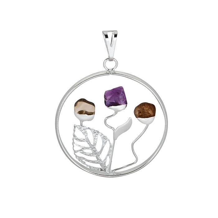 Happiness Garden Pendant, Silver Plated (1pc)