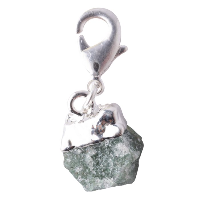 Mini Rough Green Aventurine Charm, Silver Plated (1pc) NETT