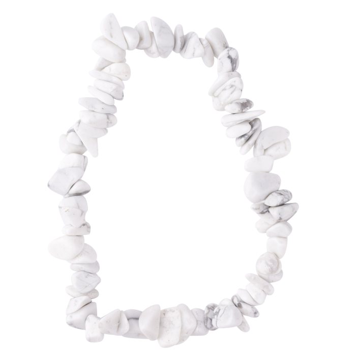 7.5" Howlite Chip Bracelet (1pc) NETT