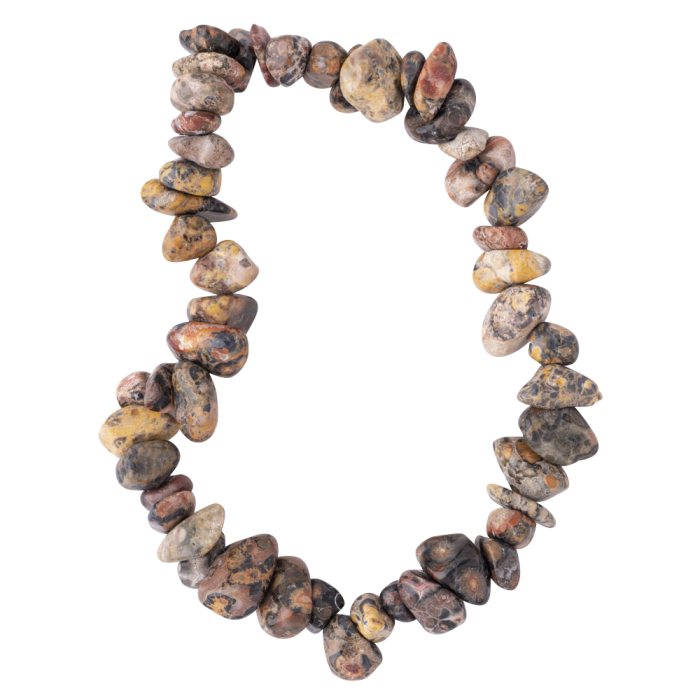 7.5" Chip Bracelet Leopardskin Jasper (1 Piece) NETT
