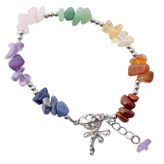 Chakra Chip Bracelet with Dragonfly Charm (1pc)