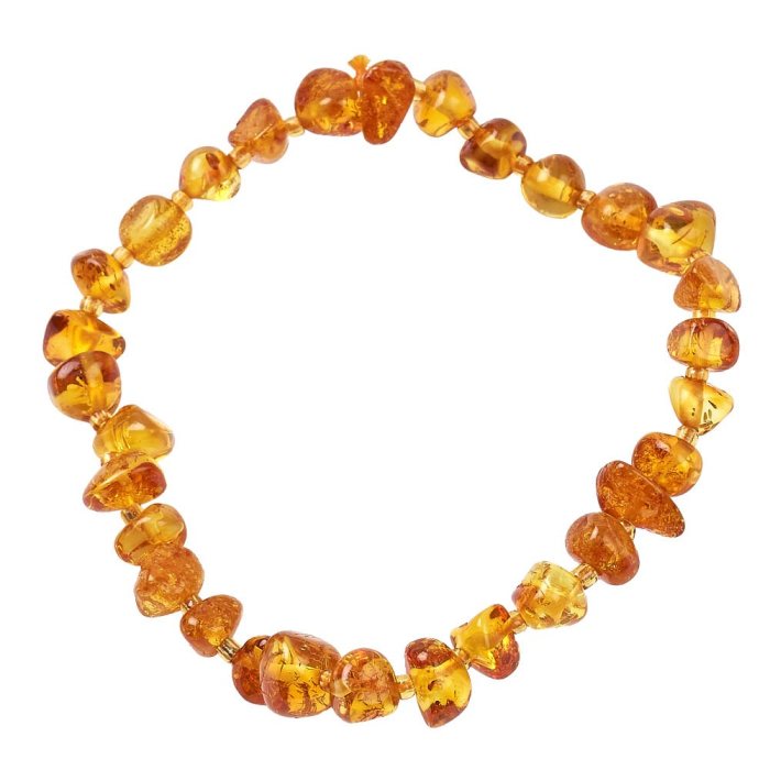 Amber Chip & Bead Bracelet, 6-8mm (1pc)