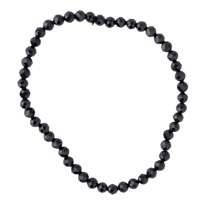 4mm Faceted Black Tourmaline Bracelet (1pc) 