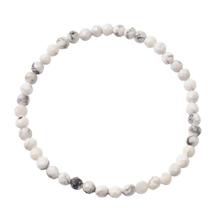 4mm Howlite Faceted Bracelet (1pc)