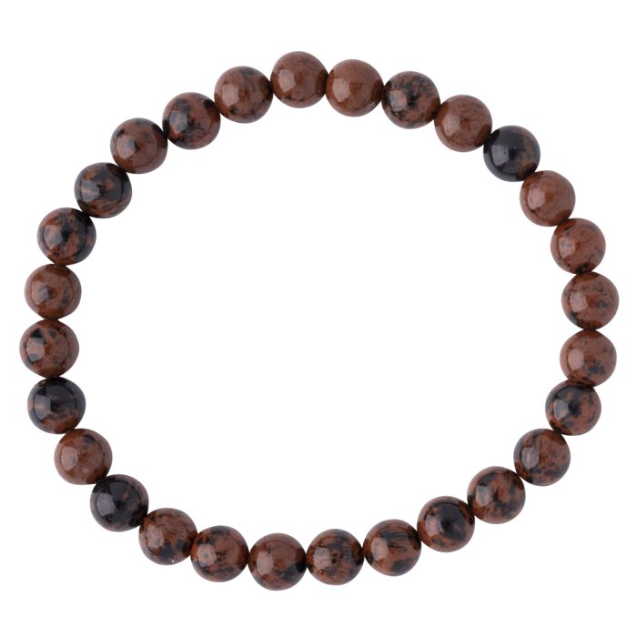 6mm Mahogany Obsidian Bead Bracelet (1pc) 