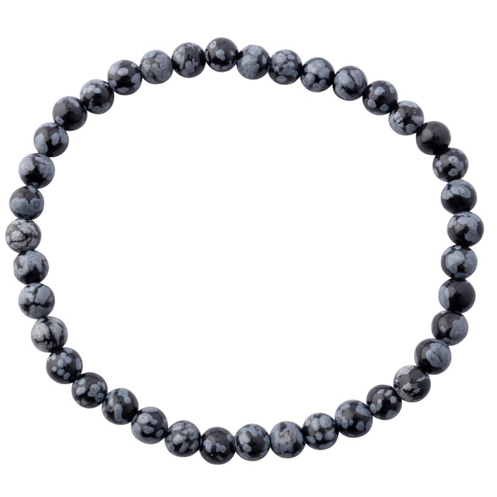 4mm Snowflake Obsidian Bead Bracelet (1pc) NETT