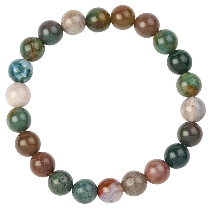 8mm Indian Agate Bead Bracelet (1pc)
