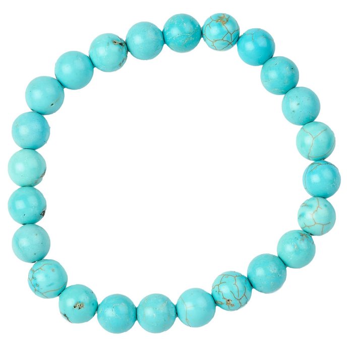 8mm Blue Howlite Bead Bracelet (1pc)