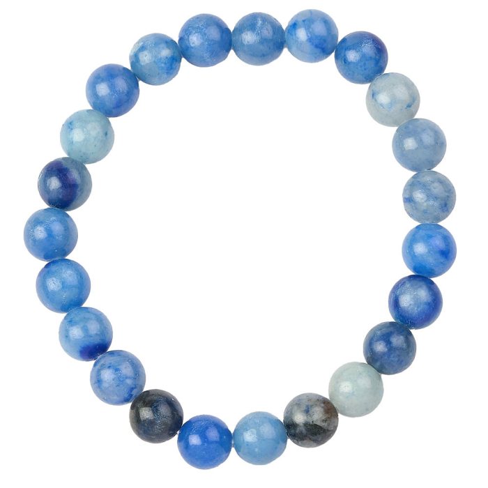 8mm Bead Bracelet Blue Quartz (1pc)