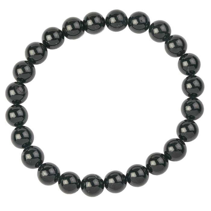 8mm Black Tourmaline Bead Bracelet (1pc)