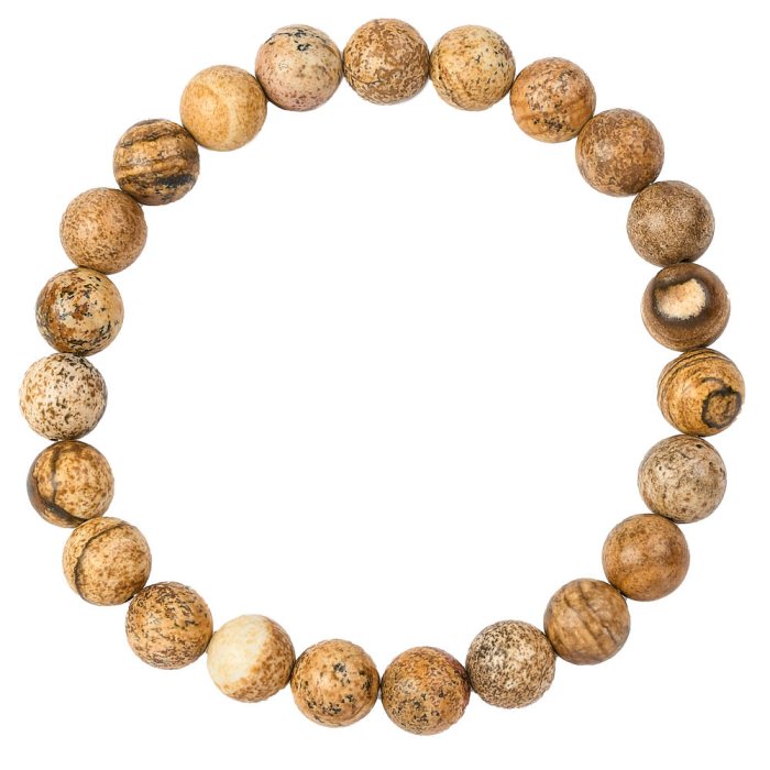 8mm Bead Bracelet, Picture Jasper (1pc)