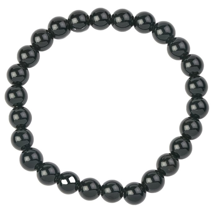 8mm Bead Bracelet Black Obsidian (1pc)
