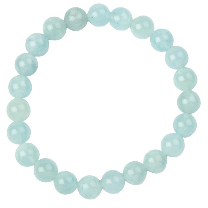 8mm Aquamarine Bead Bracelet (1pc)