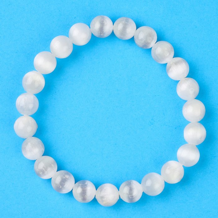 8mm Bead Bracelet Selenite (1pc)