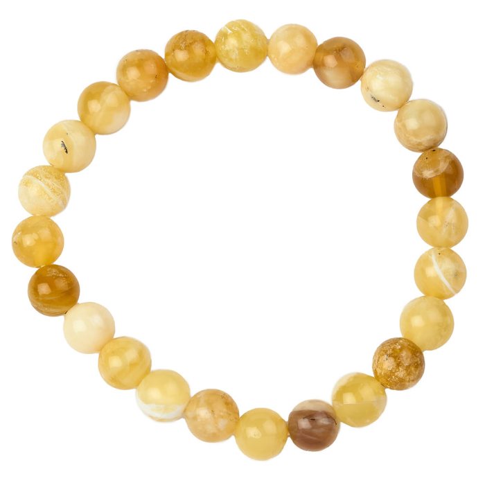 8mm Yellow Opal Bead Bracelet (1pc)