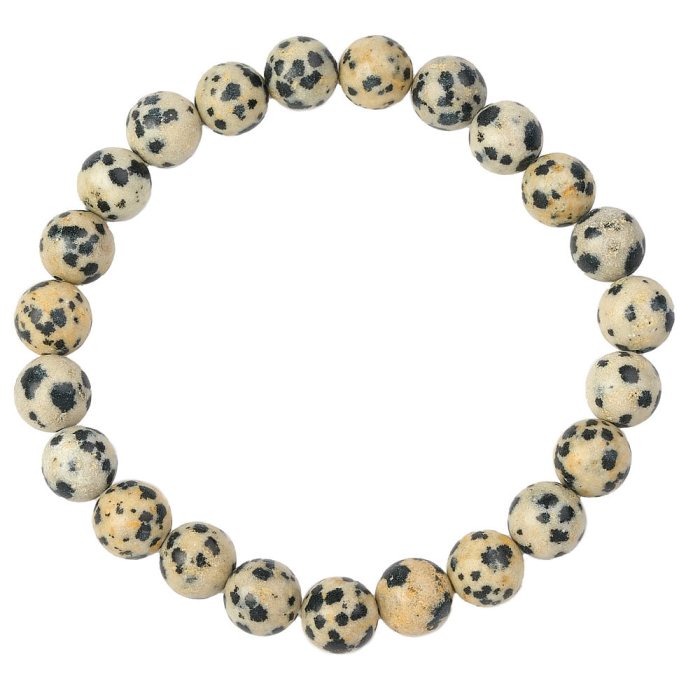 8mm Bead Bracelet, Dalmation Jasper (1pc)