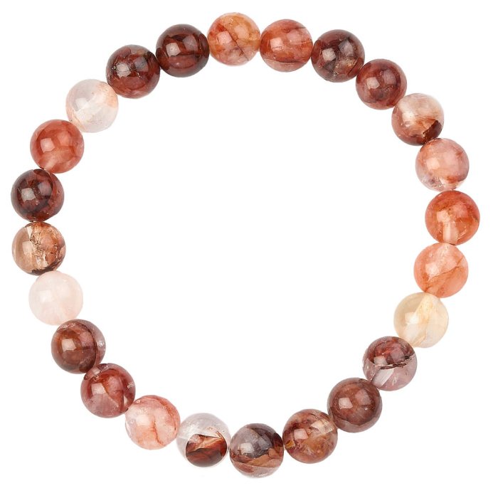 8mm Bead Bracelet Red Hematoid Quartz (1pc)