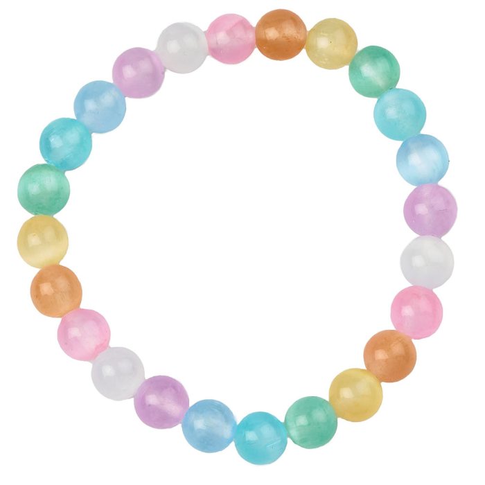 8mm Bead Bracelet, Rainbow Selenite (1pc)