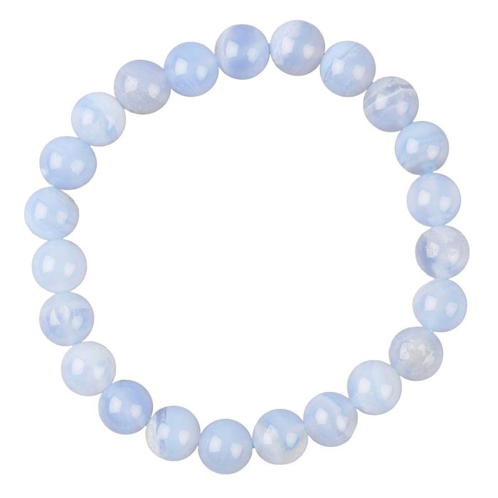 8mm Blue Lace Agate Bead Bracelet (1pc)