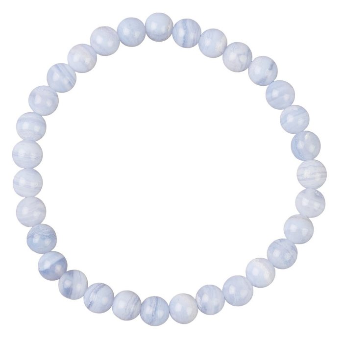 6mm Bead Bracelet Blue Lace Agate  (1pc)