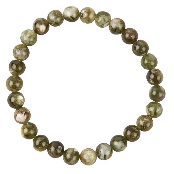 6mm Green Mica Bead Bracelet (1pc)