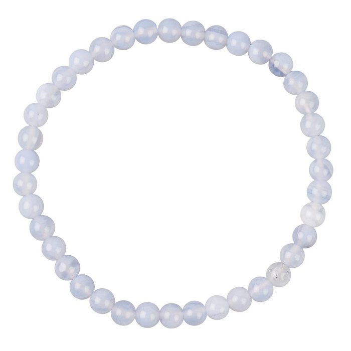 4mm Blue Lace Agate (A) Bead Bracelet (1pc)