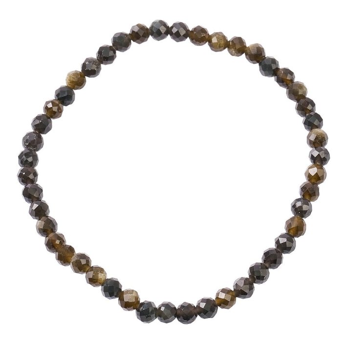4mm Gold Obsidian Faceted Bracelet (1pc)