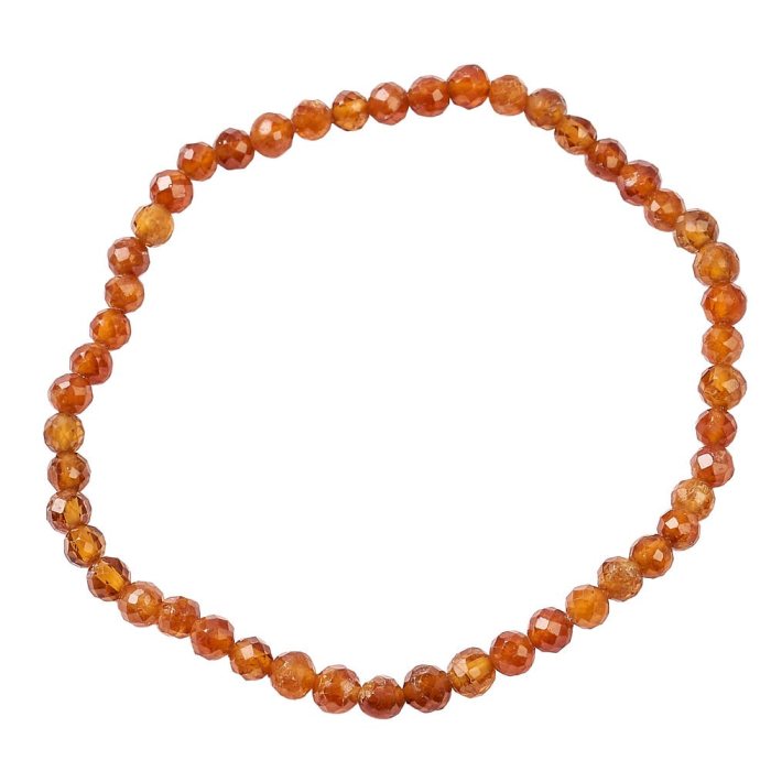 4mm Spessartine Garnet Faceted Bead Bracelet (1pc)
