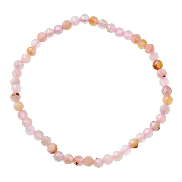 4mm Cherry Quartz (man made) Faceted Bracelet (1pc) NETT