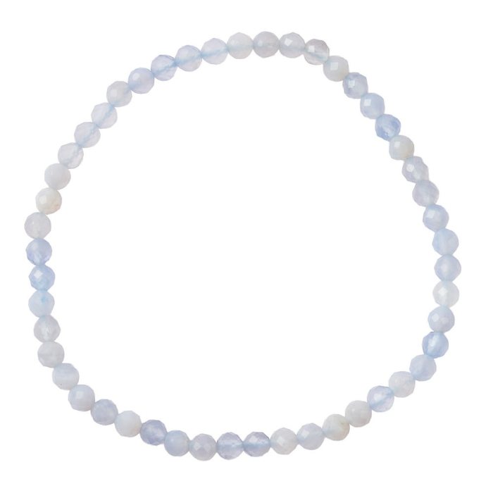 3mm Blue Lace Agate Faceted Bead Bracelet (1pc)