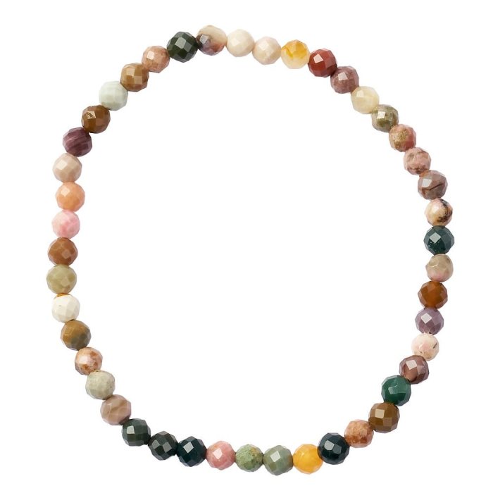 4mm Alashan Agate Faceted Bead Bracelet (1pc)