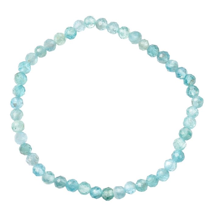 4mm Light Apatite Faceted Bead Bracelet (1pc)