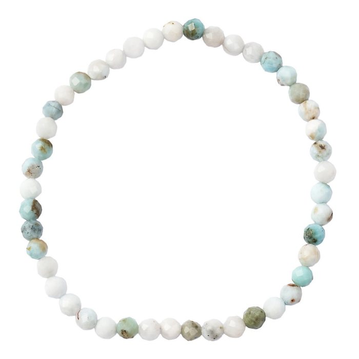 4mm Larimar (B) Faceted Bead Bracelet (1pc)