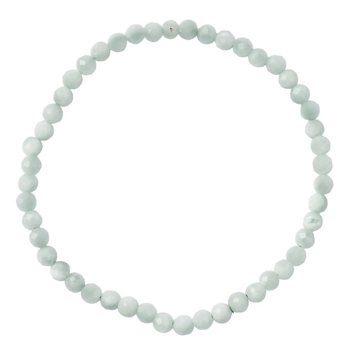 4mm Green Angelite Faceted Bead Bracelet (1pc)