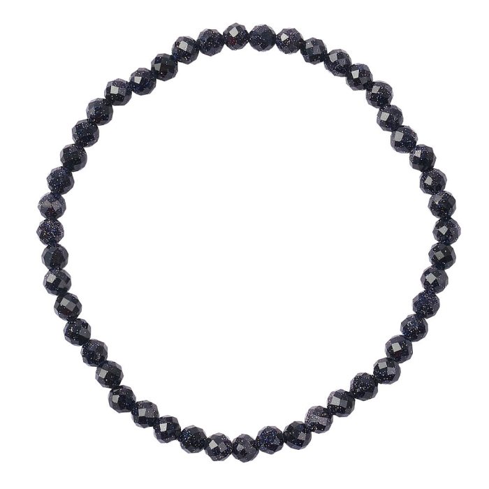 4mm Blue Goldstone Faceted Bead Bracelet (1pc)